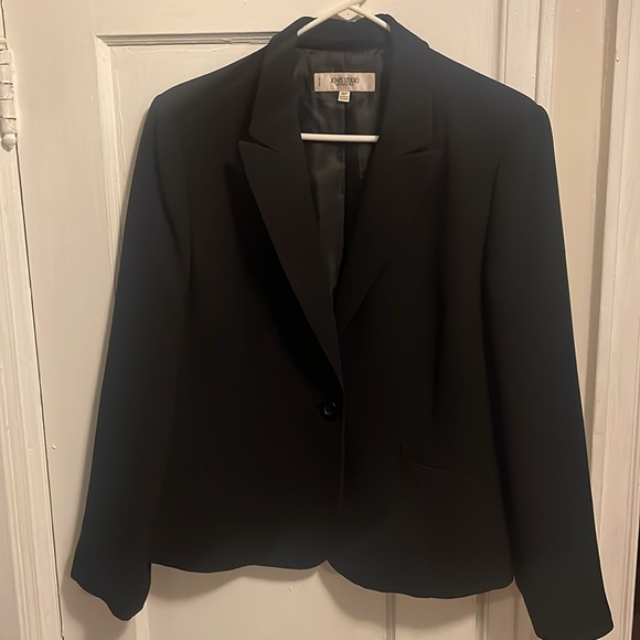 Petite Jones Studio Separates black one button collared blazer Size 16P - Picture 3 of 10